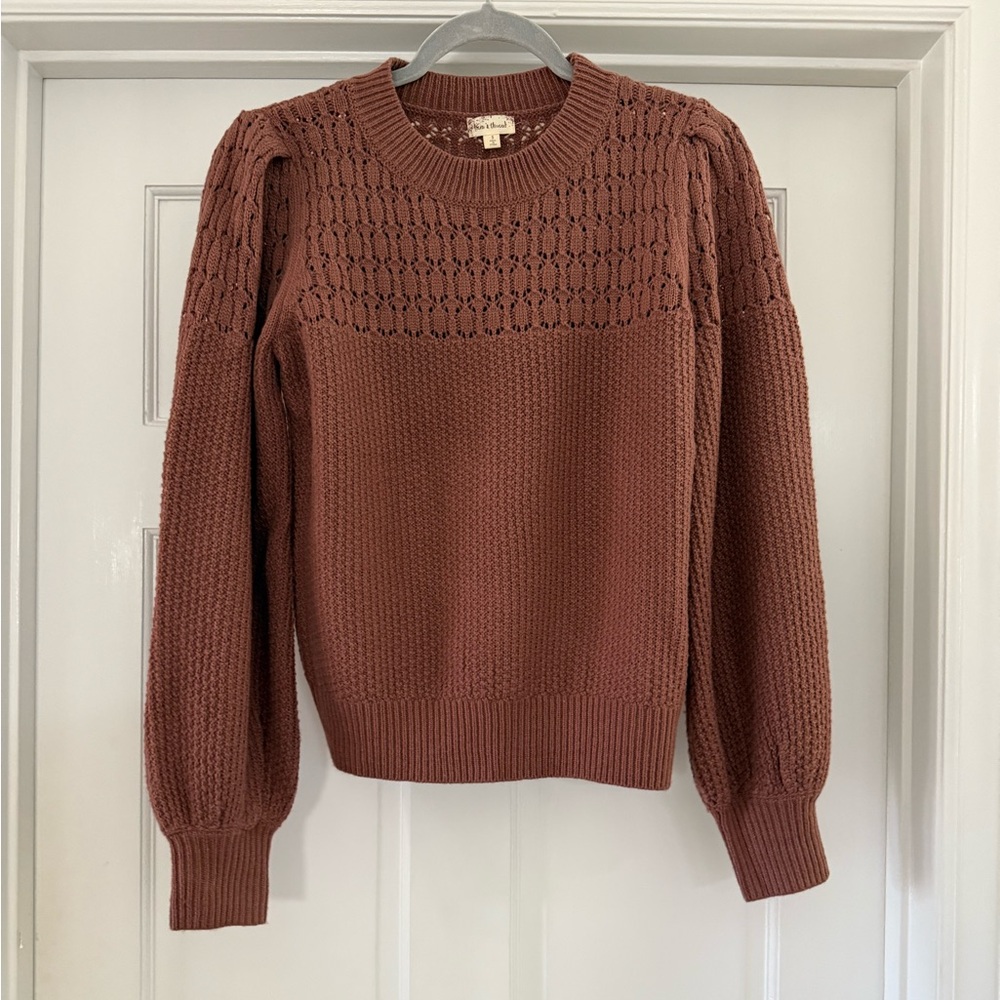 Mauve Honeycomb Knit Sweater